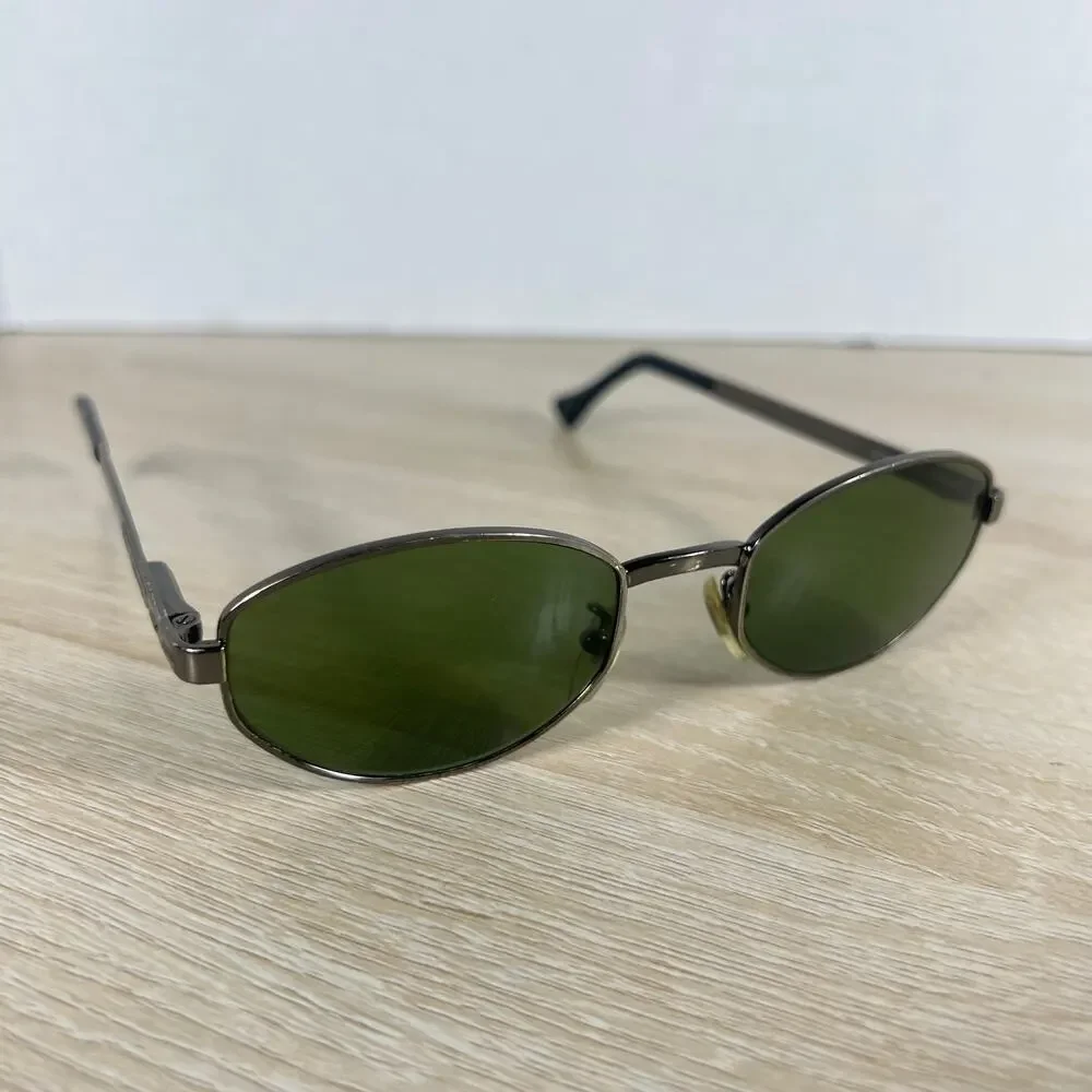 Vintage RARE! Dolce & Gabbana Oval Sunglasses Green Lenses Metal 51-20-140 Italy